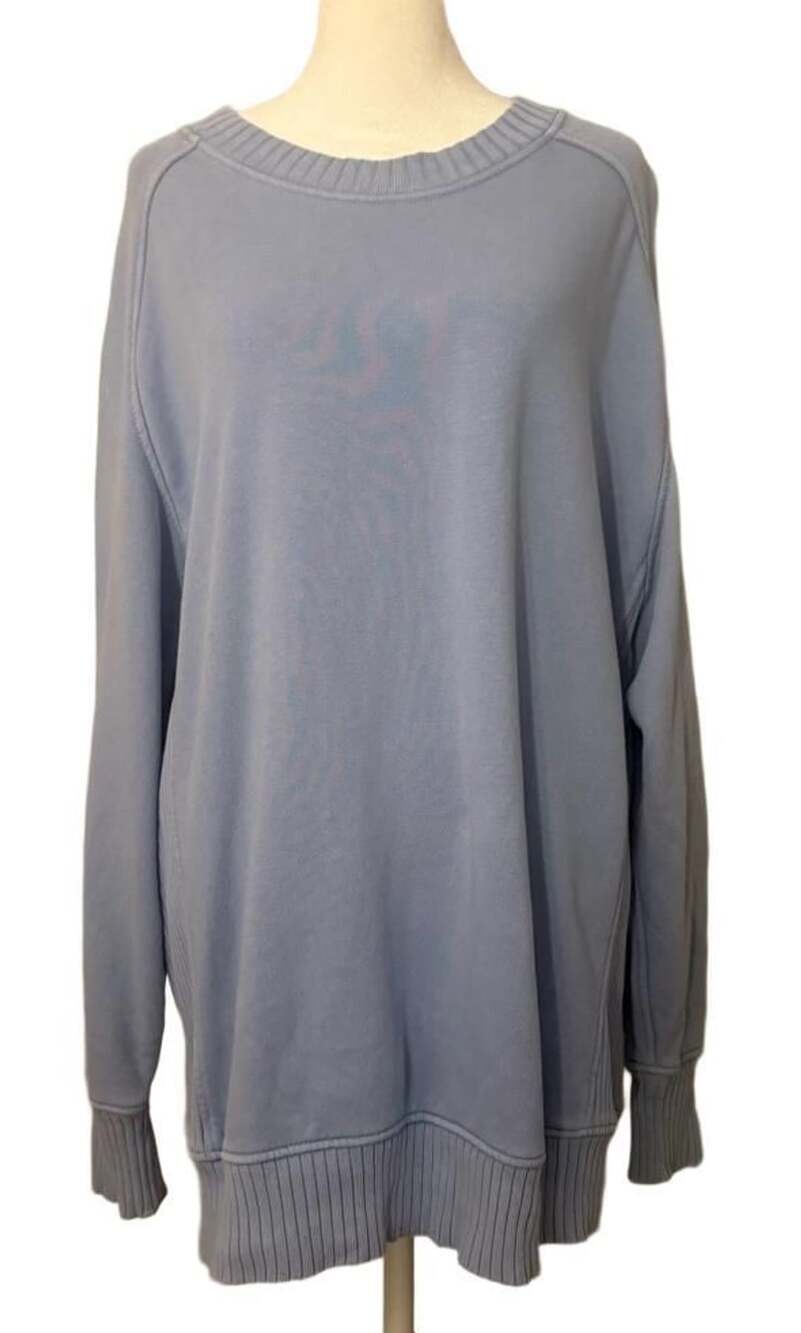 Aerie Oversized Crewneck Sweatshirt Small Blue Periwinkle Y2K 2000s Slouchy